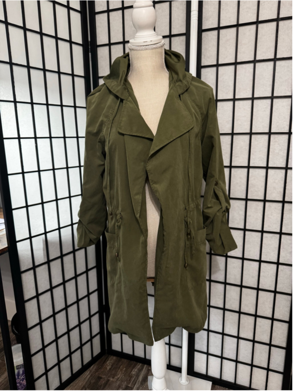 Women's Love Tree Utility Jacket Olive Green Size M